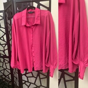 Eloquii Pink Button-Up Blouse